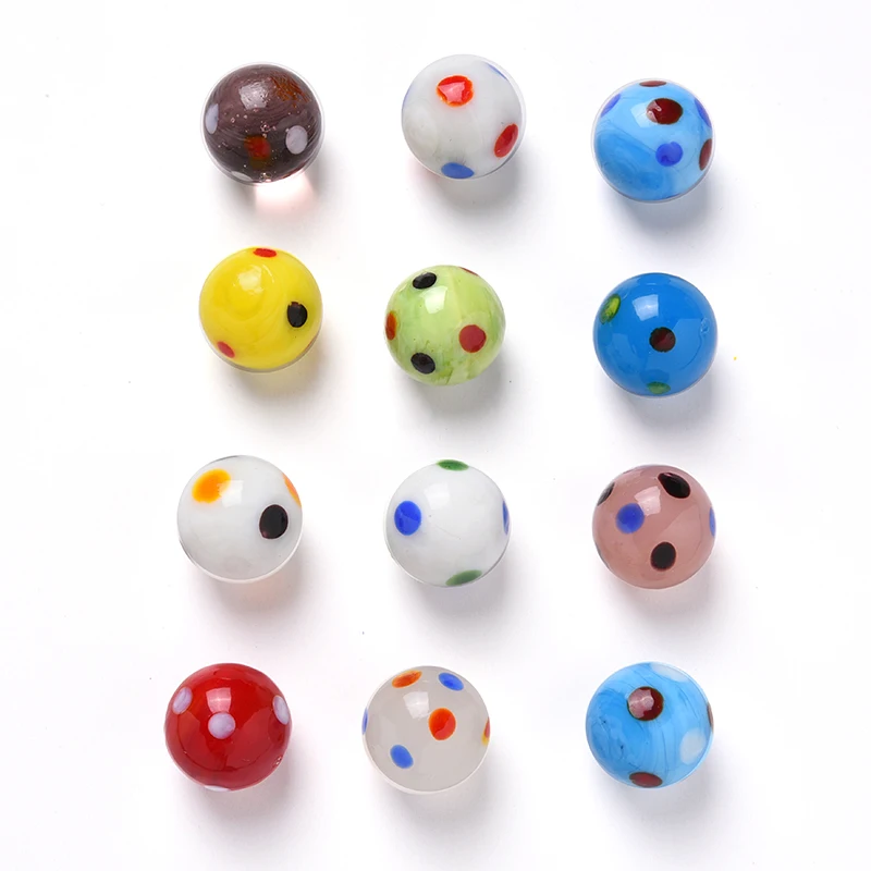 12PCS Glass Ball 20mm Cream Console Game Pinball Machine Cattle Small Marbles Pat Toys Parent-child Machine Beads