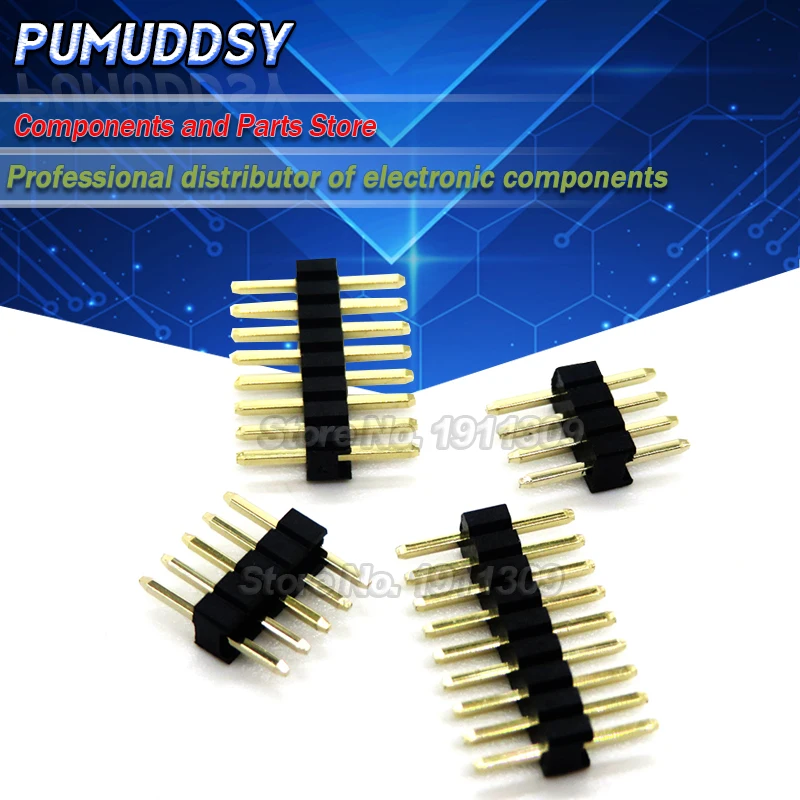 1.27mm 1.27 Pin Header Single Row Male Breakaway PCB Board Connector Pinheader 1*2/4/5/6/8/10/12/15-40p 50p For Arduino