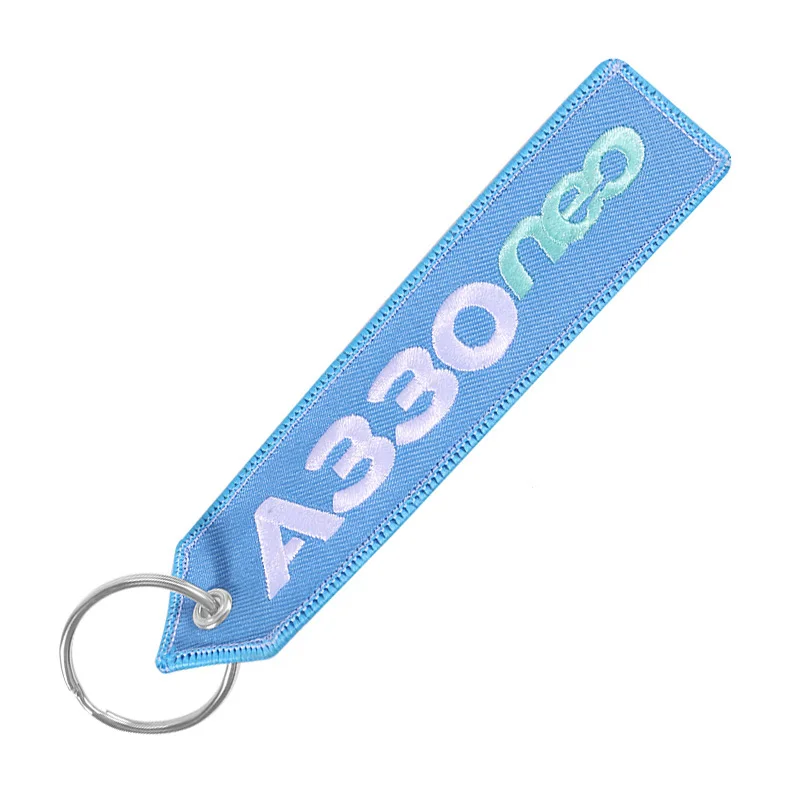 AIRBUS A330 A380 A350 Keychain Double Side Embroidery Aviation Keyring Special Key Tags Labels chaveiro llavero moto sleutelhan