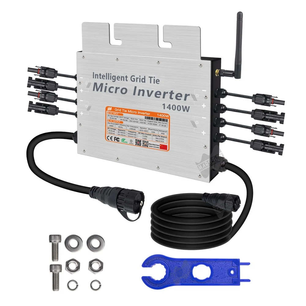 Inversor Micro Solar On-grid 1400w 18v 50v dc para ac 80v 160v ou 180v280v Mppt Wifi Painel Solar pv
