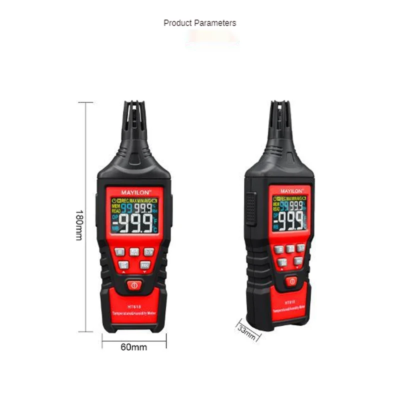 Digital temperature and humidity meter, hygrometer, weather station, thermometer, pyrometer