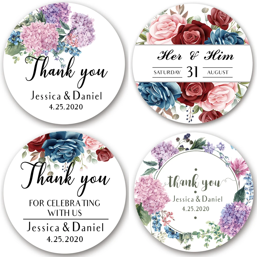 

Personalised wedding favor sticker seals custom favor stickers Wedding name stickers