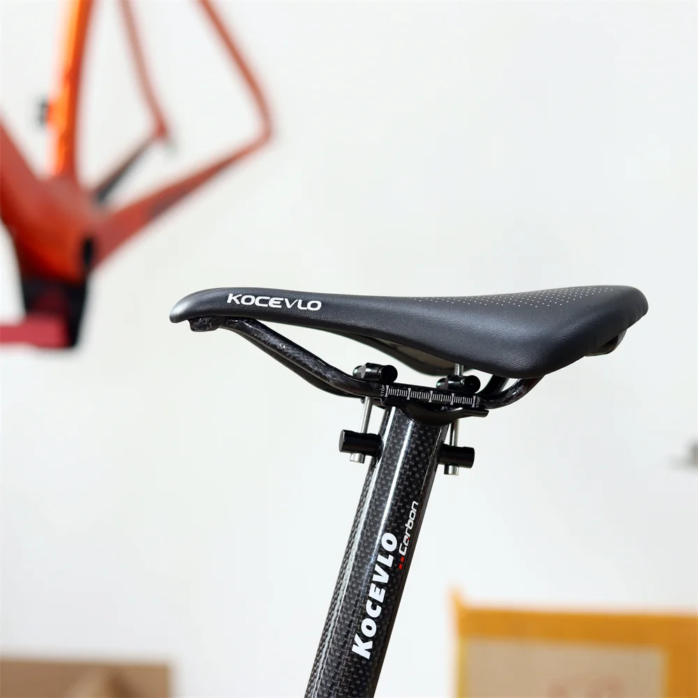 KOCEVLO Pu+carbon fiber saddle road mtb mountain bike bicycle saddle for man cycling saddle trail comfort races seat red white