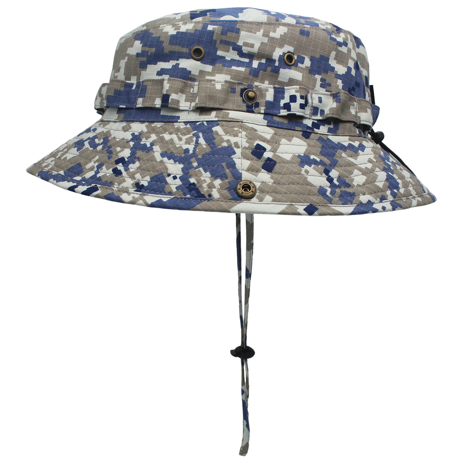 Outfly Digital Camouflage Cap Outdoor Camping Men\'s Short Hat Sun Proof Bionic Jungle Hat Bucket Hat Wholesale