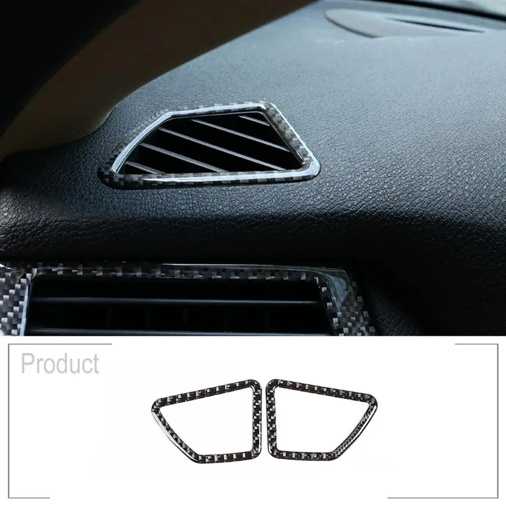 

4pcs Soft Carbon Fiber Car Dashboard Air Conditioning Vent Frame Trim Stickers For BMW X5 E70 X6 E71 2008-2013