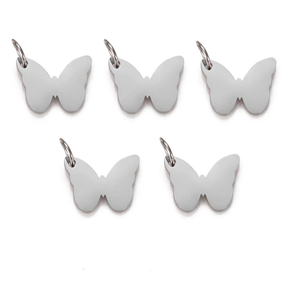 10 stücke Edelstahl Gold Schmetterling Charm Anhänger für DIY Halskette Armband Schmuck Machen Charms Zubehör – Detail 4
