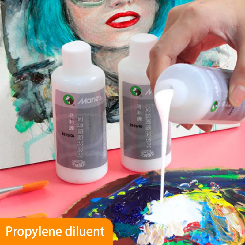 1 Bottle Maries  Acrylic Paint Professional Liquid Diluent 100ML Art Supplies Seasoning Medium Fluid  Flow Aid Material Drawing