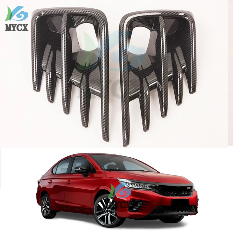 

FIT For Honda city 2020 2021 CHROME FRONT FOG LIGHT LAMP COVER TRIM BEZEL BUMPER HOOD INSERT LID RING FRAME GARNISH 2pcs