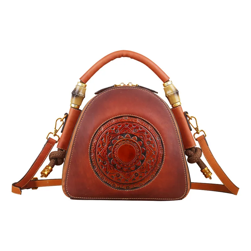 Nesitu-Bolso pequeño de piel auténtica para mujer, bandolera de hombro, color marrón, gris y Rojo Vegatable, M3217