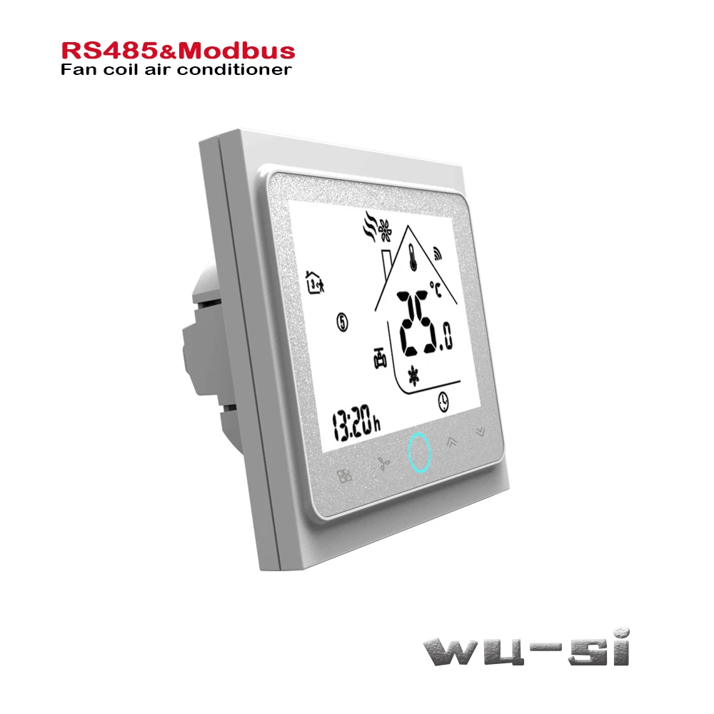 Modbus& RS485 RTU communication 2Pipe thermostat，heat or cool 95-240VAC,Optional 24VAC