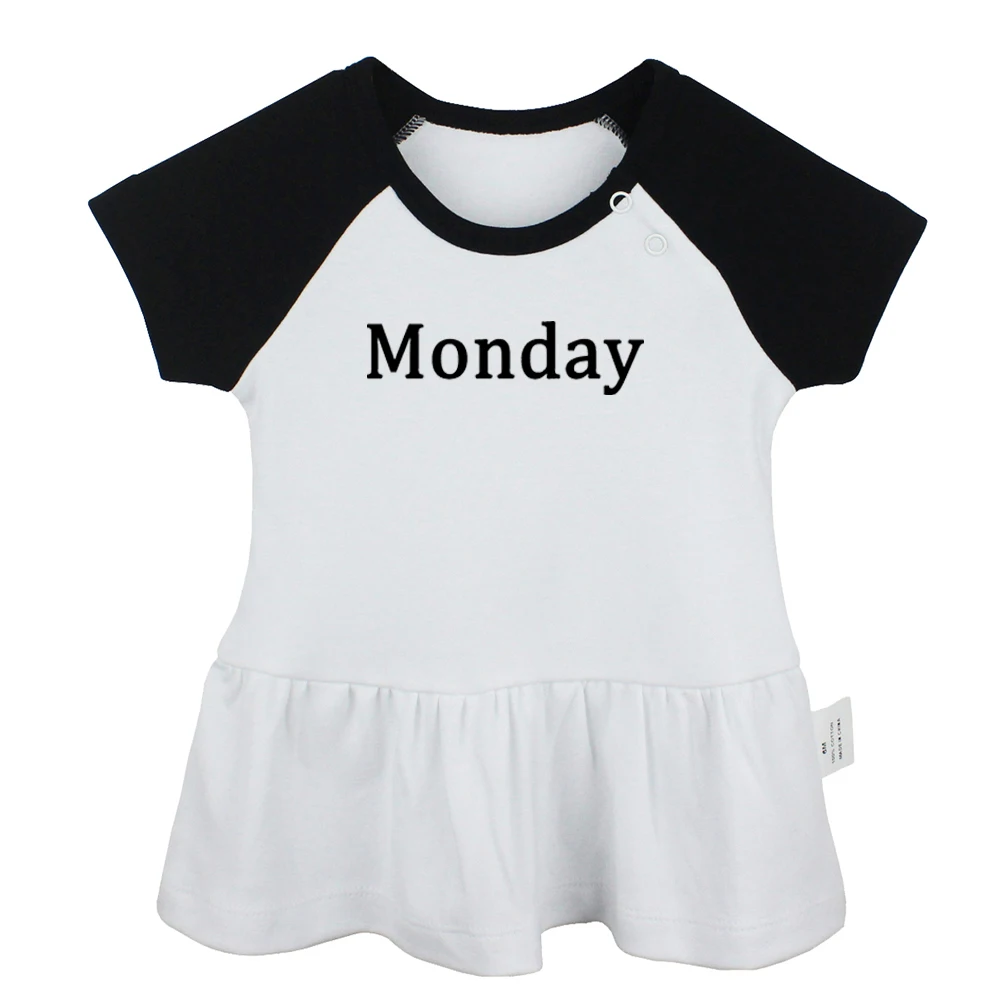 

Monday Tuesday Wednesday Thursday Friday Saturday Sunday Design Newborn Baby Girls Dresses Toddler Infant Cotton Clothes