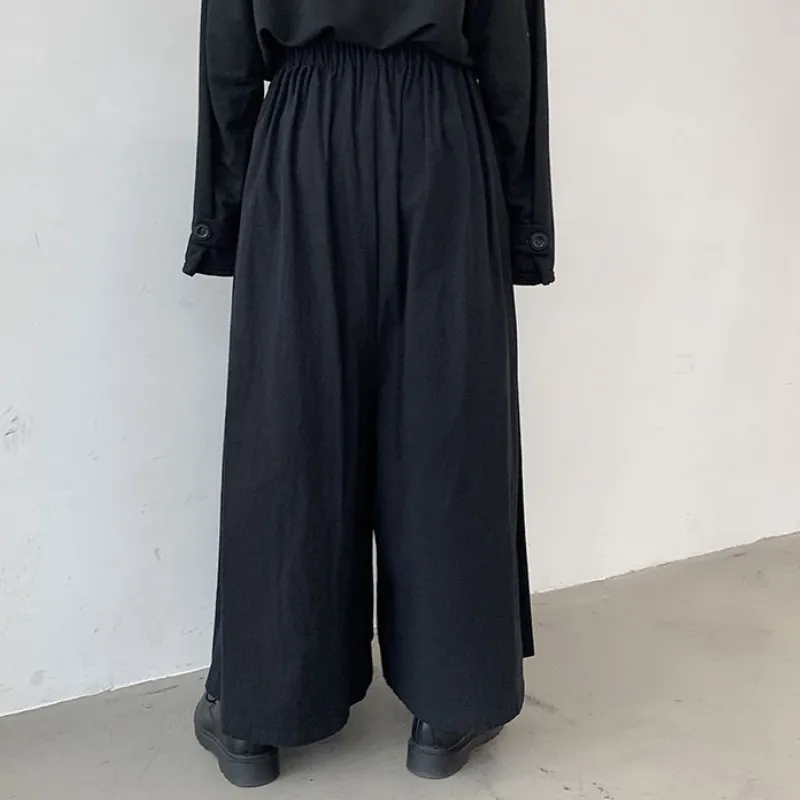 

Men's Trousers Spring And Autumn Style Casual Nine Minute Trousers Men's Flared Wide Leg Trousers Yohji Yamamoto Black Trend