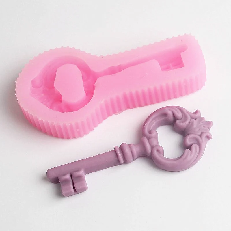 Retro Key 3d Silicone Mold Kitchen Resin Cake Baking Tool DIY Pastry Fondant Moulds Dessert Chocolate Lace Decoration