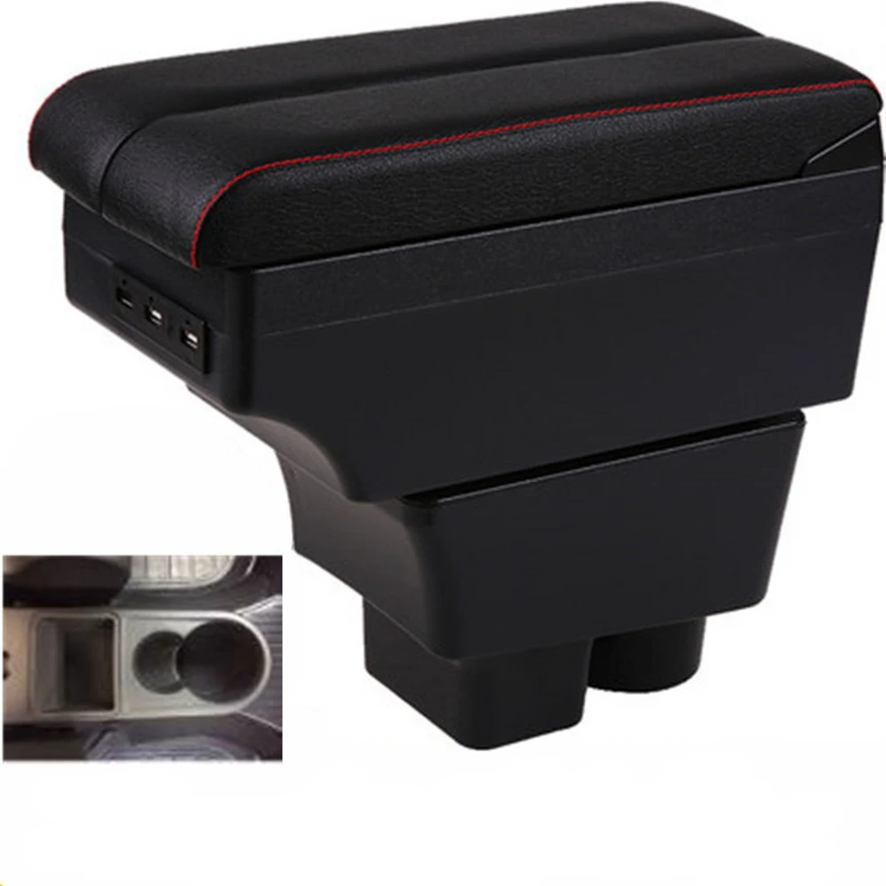 

For Car Skoda Fabia Armrest Box Central Content Interior Arm Elbow Rest Storage Case Car-styling with USB Cup Holde