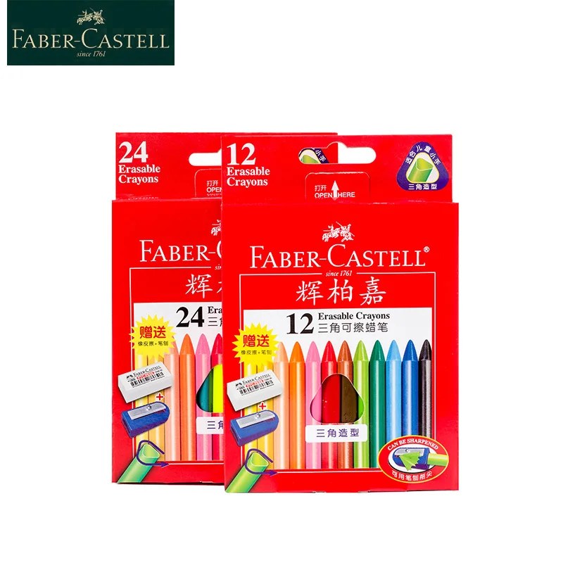 

Faber Castell 12/24 Colors Crayons Erasable Triangle Crayons Creative Art Painting Graffiti Student Supplies Child Crayon 122624