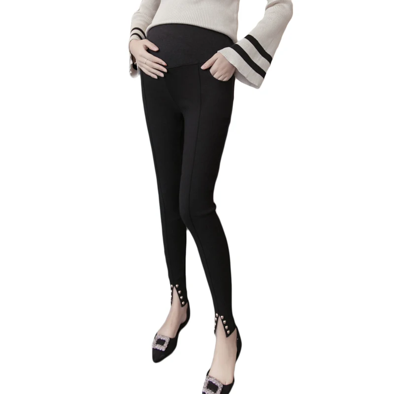 

Maternity Pants Spring and Autumn New Style Outer Wear Abdominal Trousers Korean-style Elasticity Pregnant Pants Womens