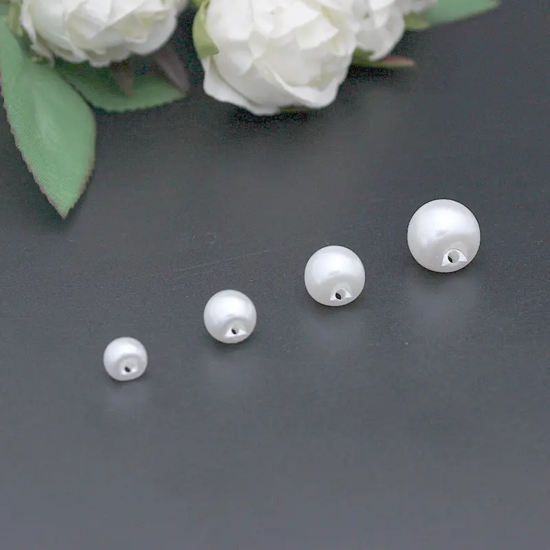 50pcs/lot mix Size 4 side hole white color pearl buttons clothes sewing accessory crafts decorative buckl buttons sewing button