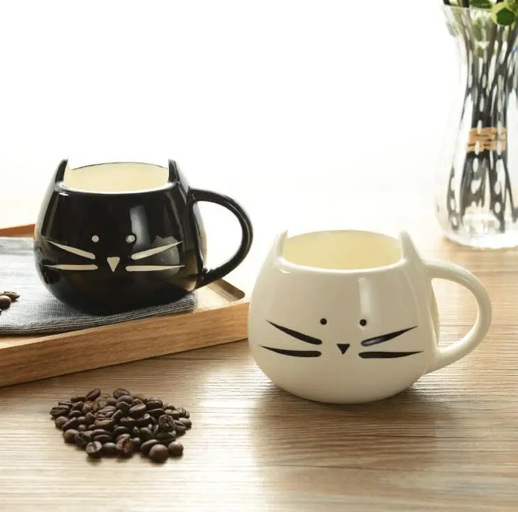 

Hot 60Pcs Novelty Cute Cat Animal Milk Mug Ceramic Creative Coffee Porcelain Tea Cup Nice Gifts Children's Day Gift SN578