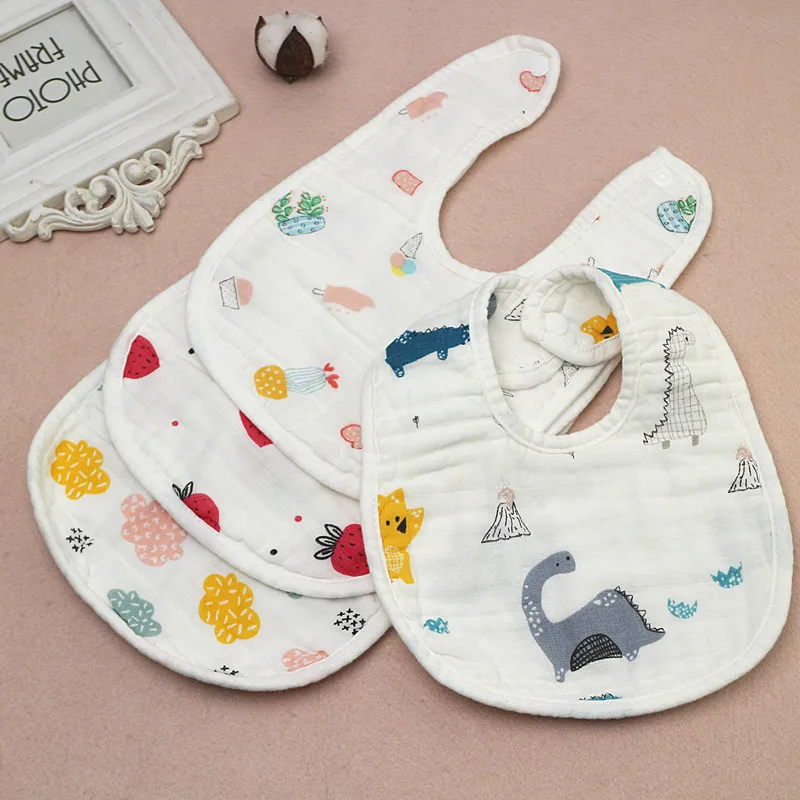 1Pc Baby Bibs Cotton Soft Newborn Cartoon Print Bibs for Boy Girl Feeding Saliva Towel Baby Stuff Kids Infant Apron Bandana Bibs