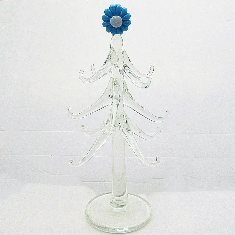 Handmade Murano Glass Crafts Clear Tree Model Figurines Ornaments Easter Home Decor Simulation Tree With 12 Pendant Accessories