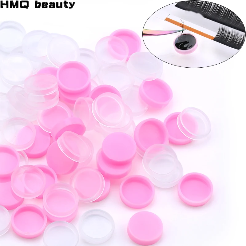 100pcs/bag Glue Gasket Eyelash glue holder Pink drop glue delay cup top glue cup beauty eyelash tool