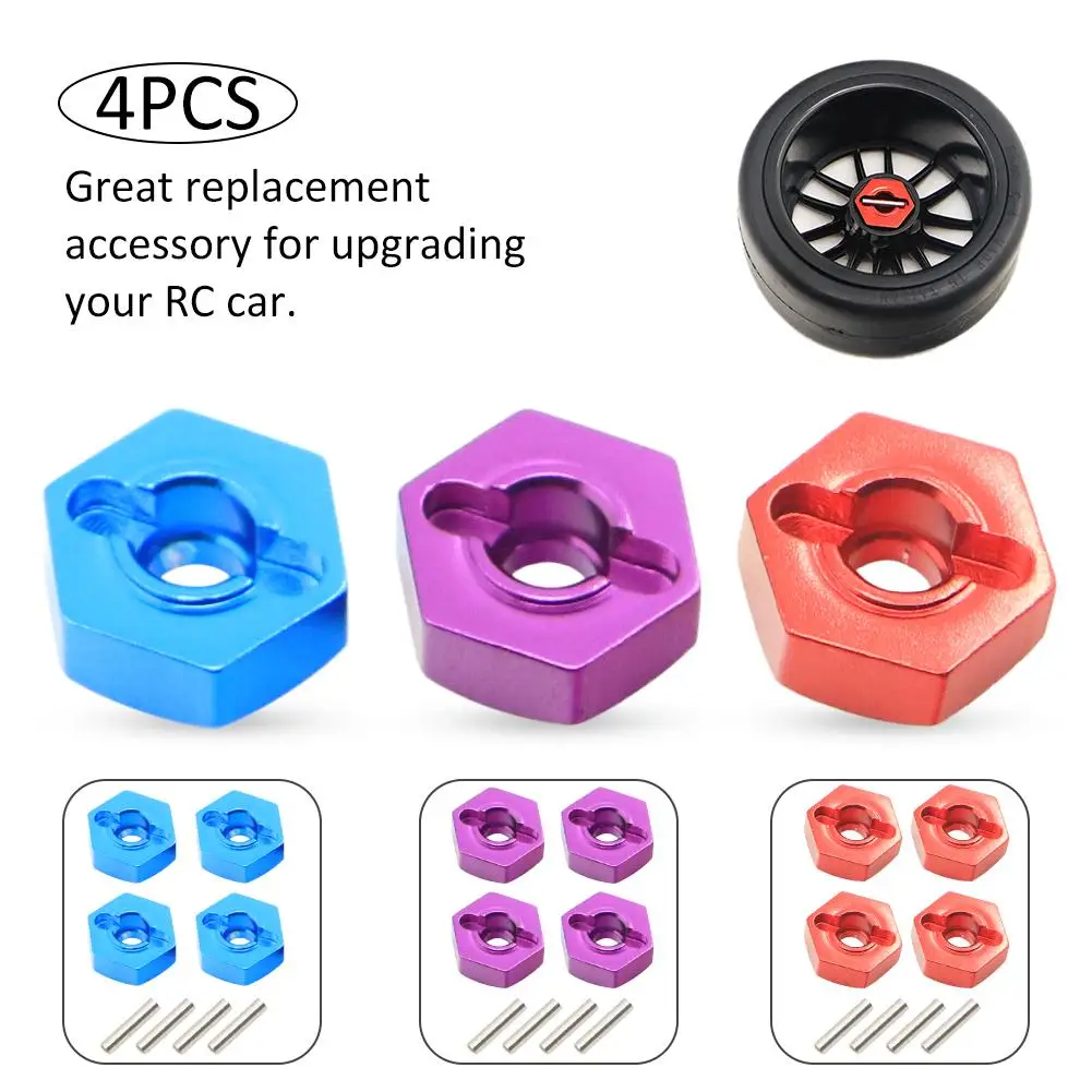 4pcs 12MM Aluminum Wheel Hex Nut With Pins Drive Hubs HSP Redcat Tamiya Traxxas 1/10 Upgrade Parts For 4WD RC Car Himoto