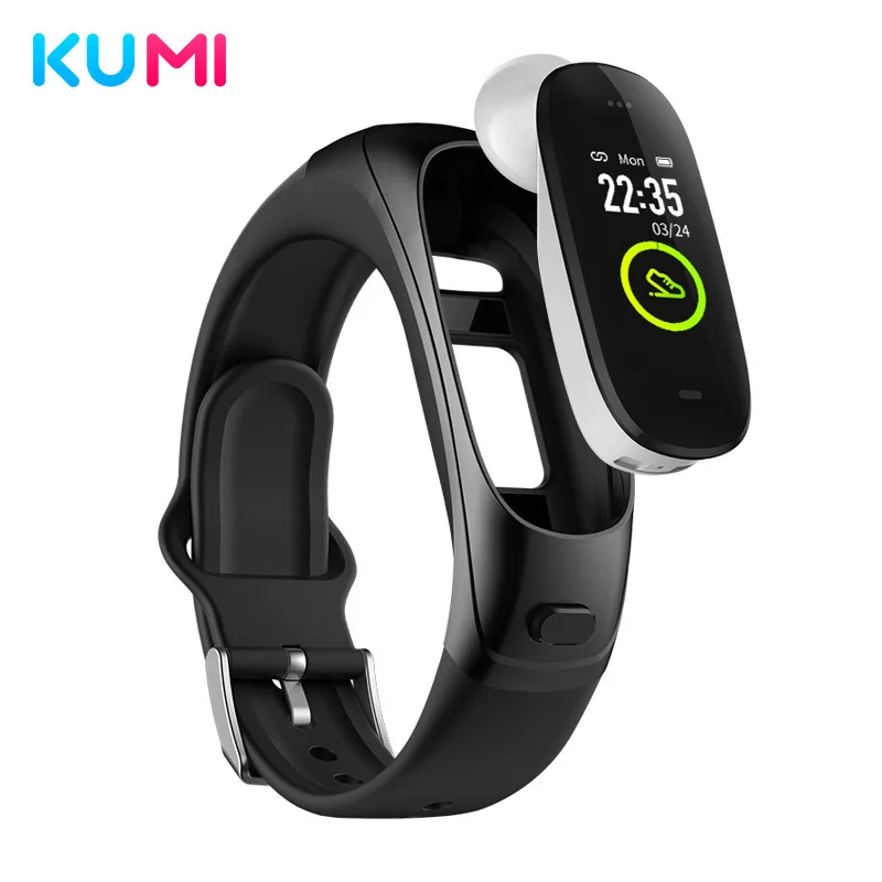 KUMI V08 Pro call smart bracelet Bluetooth headset two-in-one phone watch heart rate blood oxygen