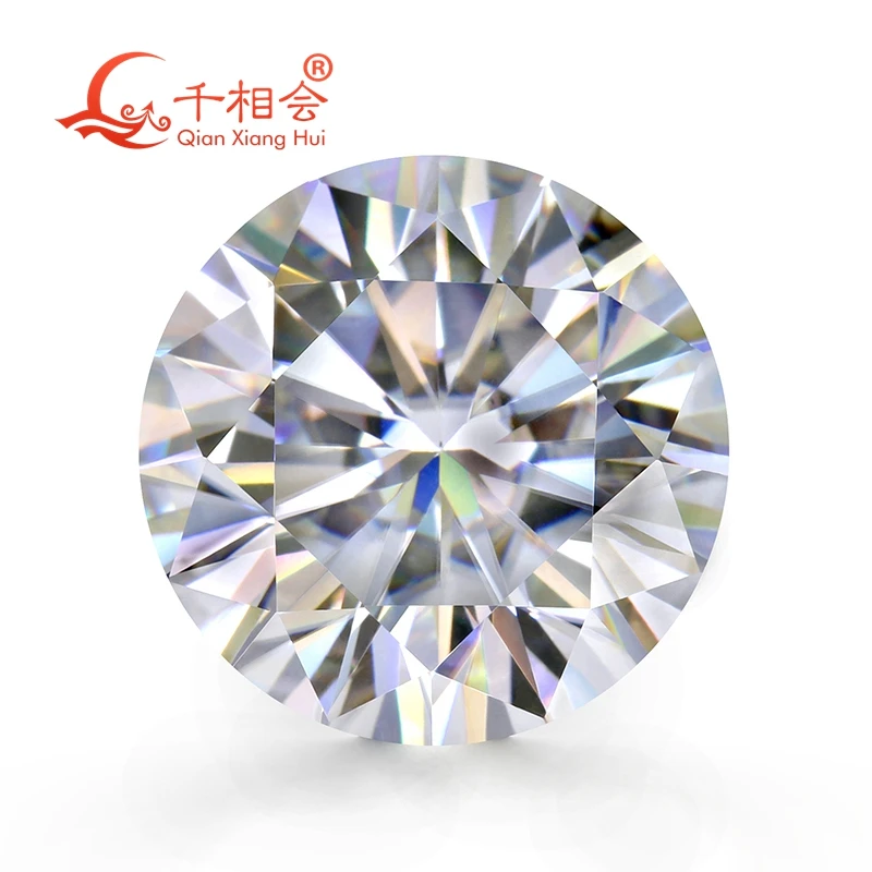 

0.1ct to 5ct 3mm to 11mm D color white vvs Round Brilliant cut moissanite loose gemstone Excellent Cut Pass Diamond Test