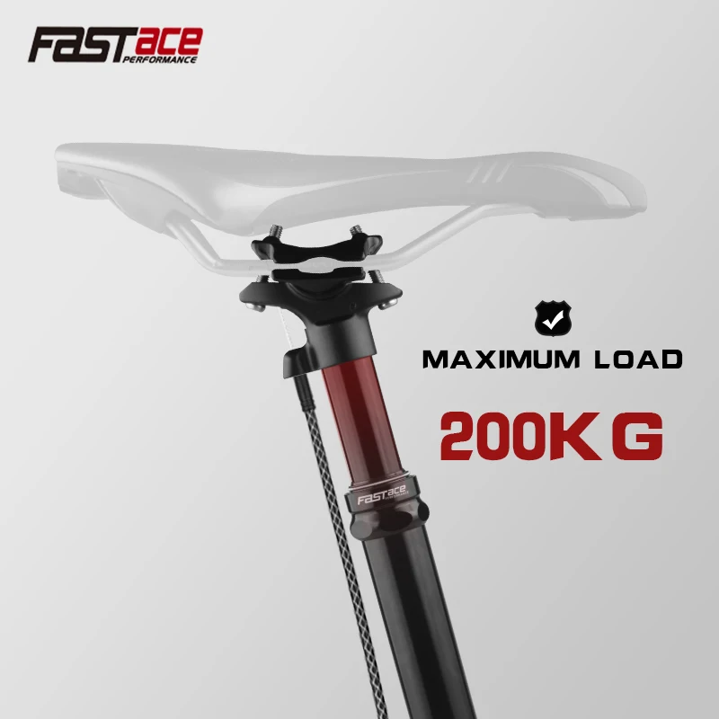 FASTACE MTB Height Adjustable Air Seatpost Dropper 30.9/31.6mm 440mm Internal Routing External Cable Remote 125mm Travel Seat