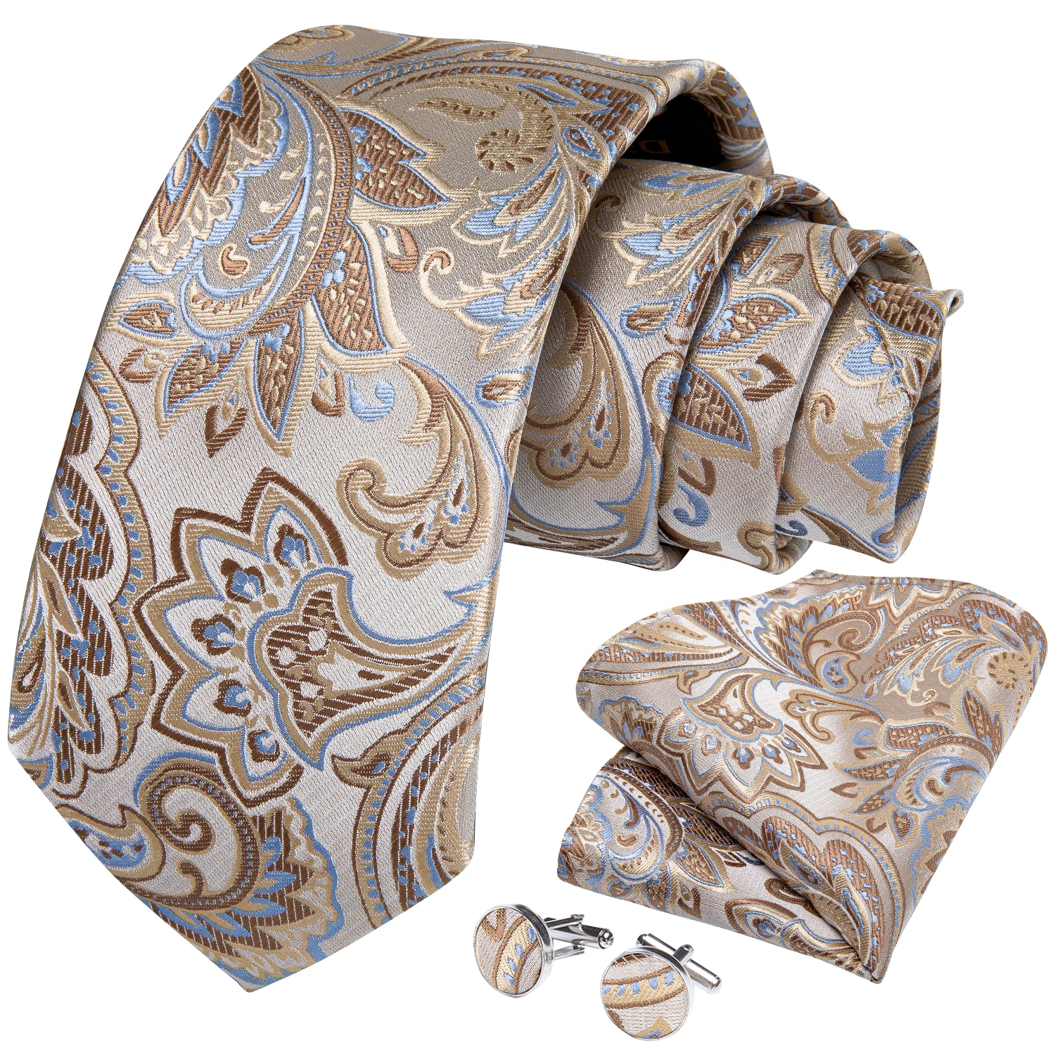 Modische Paisley-Herrenkrawatten in Gold, Türkisgrün, Schwarz, 8 cm, Business-Hochzeits-Accessoires, Krawatte, Geschenk für Männer, DiBanGu – Detail 8