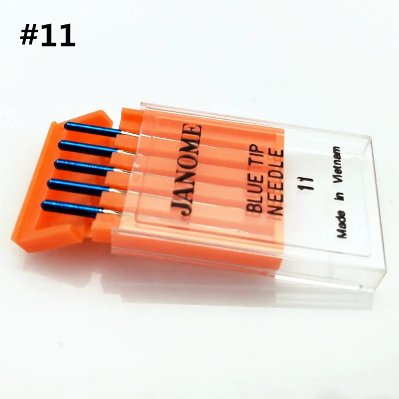 1 set 5 pcs Janome Sewing Machine accessories Blue Tip Needle Size 11 ;Purple Tip Needles 14; Red Tip Needles 14  7YJ283