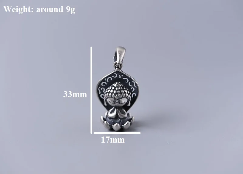 100% 925 Silver Tibetan Buddha Statue Pendant Buddhist Buddha Pendant Tibetan Women Pendant Good Luck Amulet