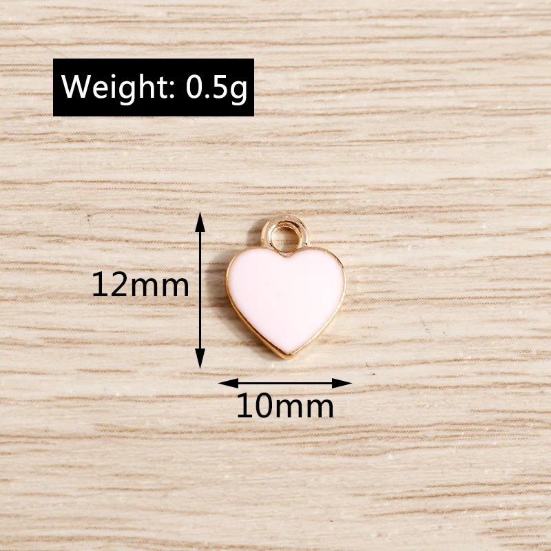 10pcs 10*12mm Enamel Love Heart Charms for Jewelry Making DIY Pendant Necklaces Drop Earrings Bracelets Keychain Jewelry Finding