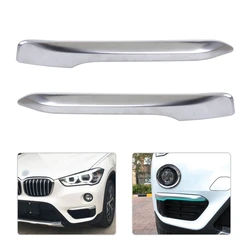 Cubierta de luz antiniebla cromada plateada, ceja embellecedora para BMW F48 X1 2016-2019, 2 uds.