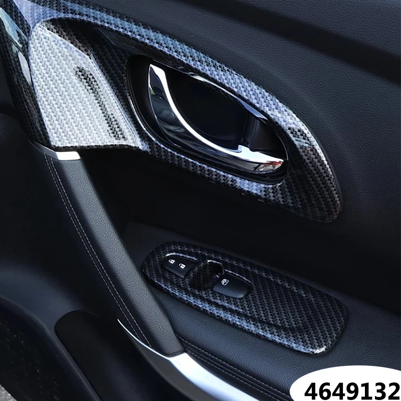 ABS Carbon fiber For Renault Kadjar Car Door Bowl Handle Cover Trim car styling interior decoration accessories 2016 17 18 2019