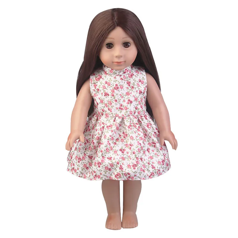 18 Inch American Doll 25 Colors Princess Doll Dress Doll Skirt Clothes For 43cm Baby Rebon Doll Pink Dress Fit Girl Doll Toy