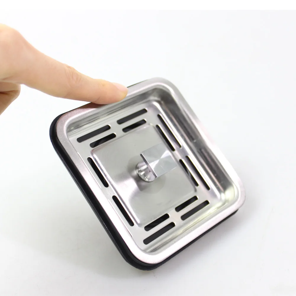 Talea Drain Kitchen Food Waste Processor Square Cover Kitchen Stainless Steel Waste Crusher Plug 85mm Square Garbage Plug QS282