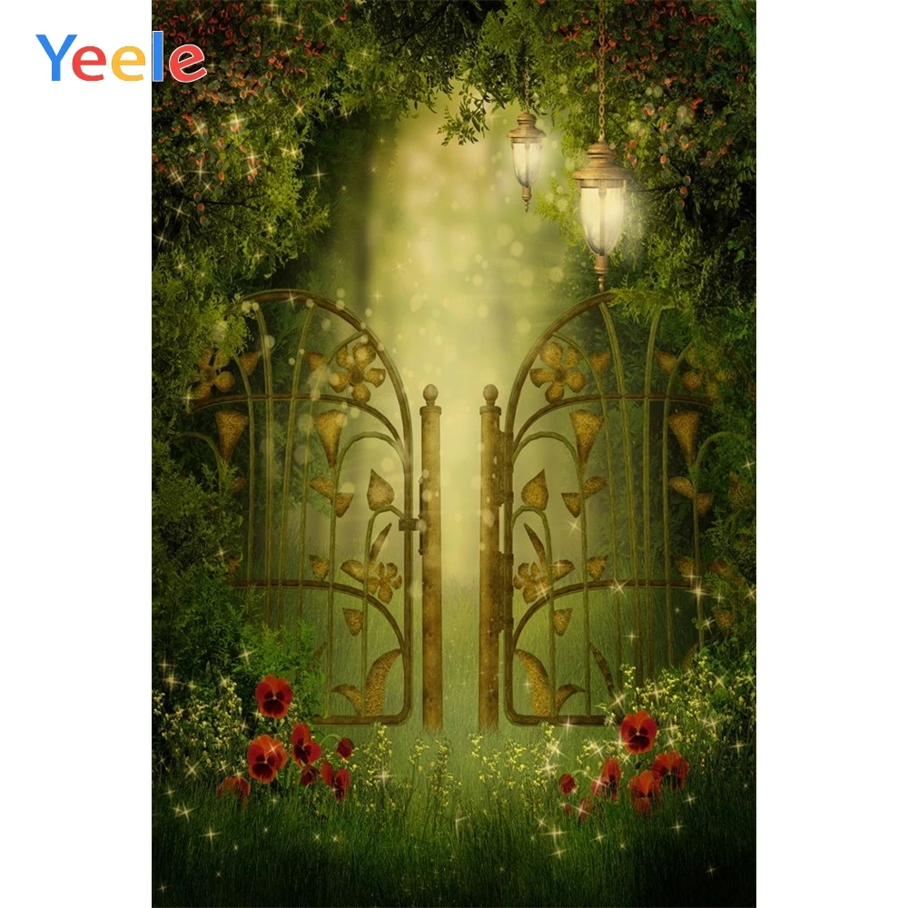 

Dreamy Jungle Forest Flower Glitter Light Door Interior Portrait Birthday Backdrop Photography Photocall Background Photo Studio