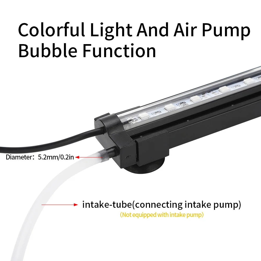 LED Aquarium Light 20-58CM RGB Waterproof Remote Control Air Bubble Lamp Underwater Submersible Oxygen Light for Fish Tank