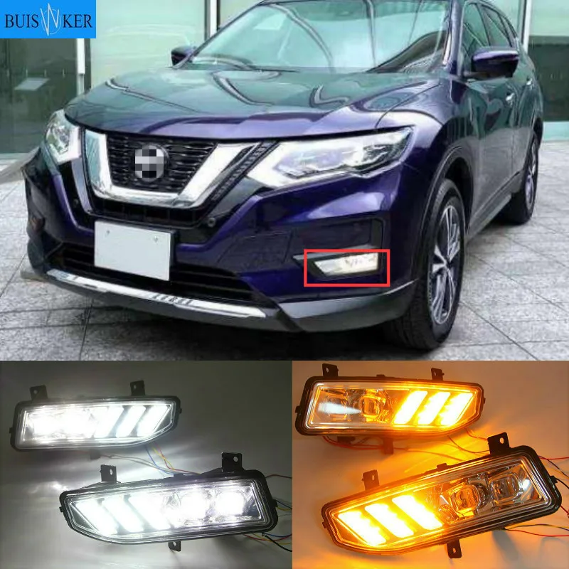 

2PCS LED Daytime Running Light For Nissan X-trail T32 Xtrail 2019 2020 Waterproof ABS 12V Car DRL Fog Lamp Decoration
