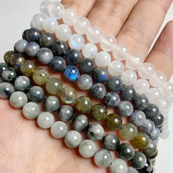 Genuine Natural Gray Black Blue Labradorite Moonstone Beads Loose Spacer Quality Gem Stones Bead Accessories For Jewelry Making