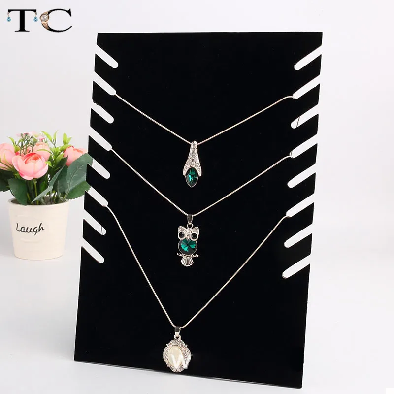 Creative Jewelry Props Black Velvet Square Necklace Plate Necklace Bracelet Foot Chain Jewelry Display Stand