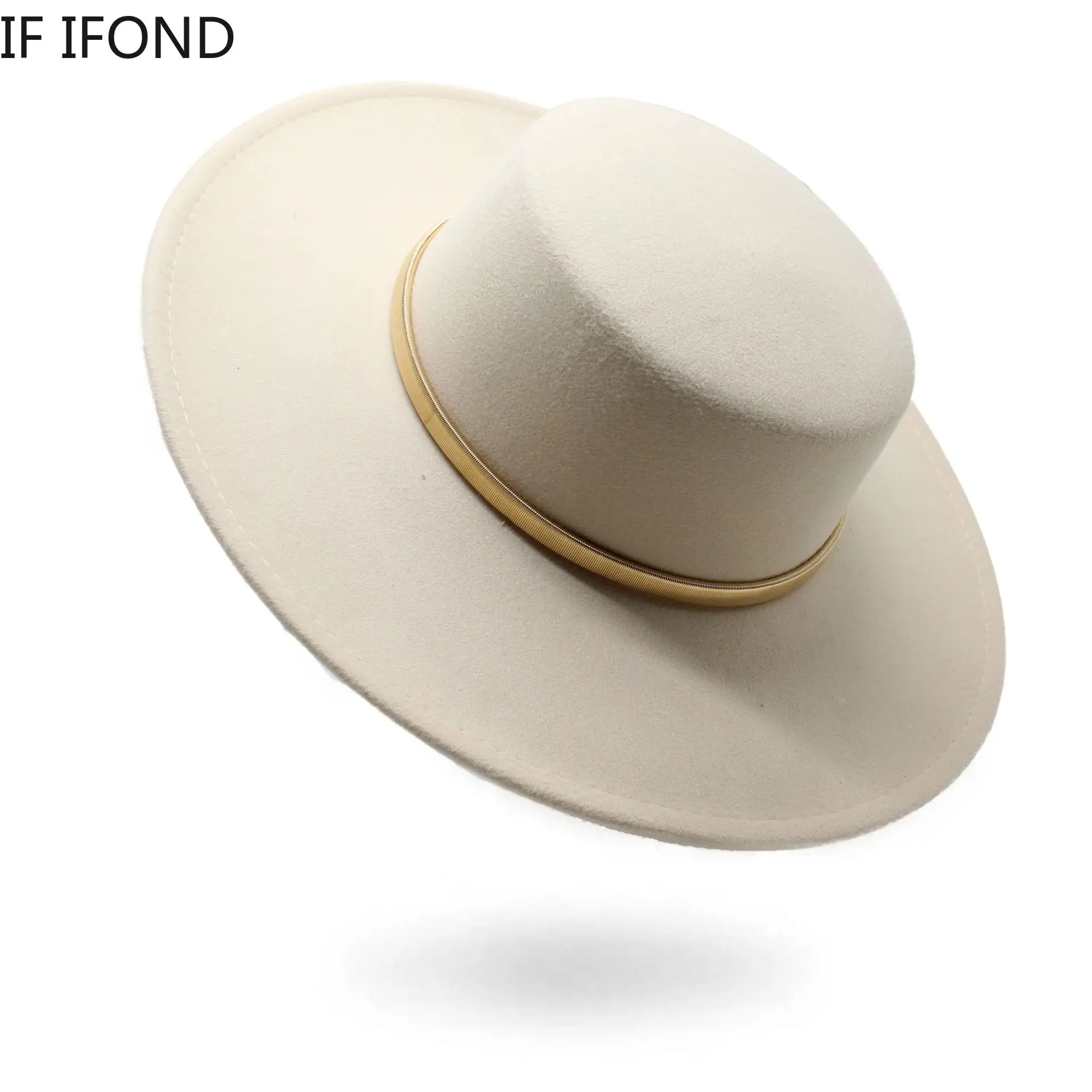 Cappello a cilindro Derby da chiesa nero a tesa larga con decorazioni a catena in metallo cappello fedora in feltro solido cappello da festa in lana cappello Jazz