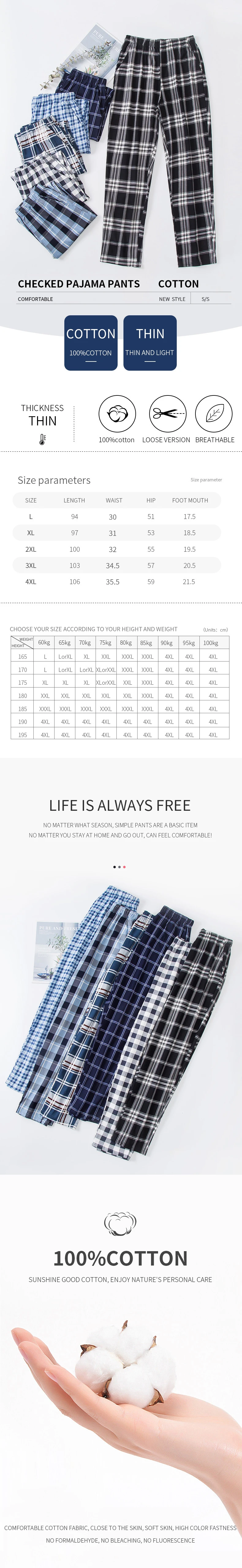 Neue Stil Heißer Verkauf Baumwolle Plaid Pyjama Hosen Für Erwachsene Von Einrichtungs Baumwolle Hosen Baumwolle Pyjama Männer Schlaf Bottom Hause Tragen – Detail 1