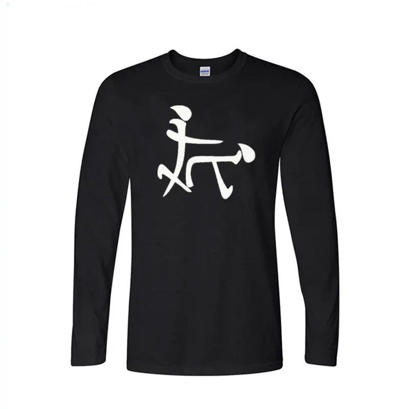 

Asian Funny Hieroglyph Character Sex T-Shirt Man Streetwear Casual Long Sleeve O Neck Cotton Humor T Shirts Men Clothing