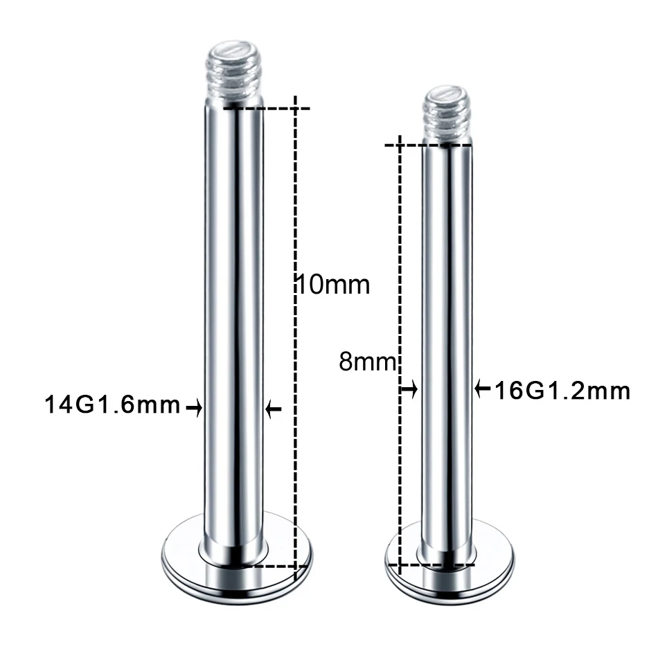 100Pcs/lot Steel Earring Studs Barbell Nipple Labret Piercings Nose Eyebrow Ring Screw Ball Replacement Accessories Body Jewelry