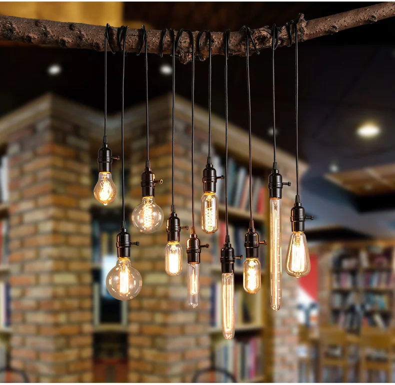 

OHANEE Loft Retro Industrial Style Chandelier With Edison Bulb For Bar Table Wedding Decoration Clothing Store Window Light