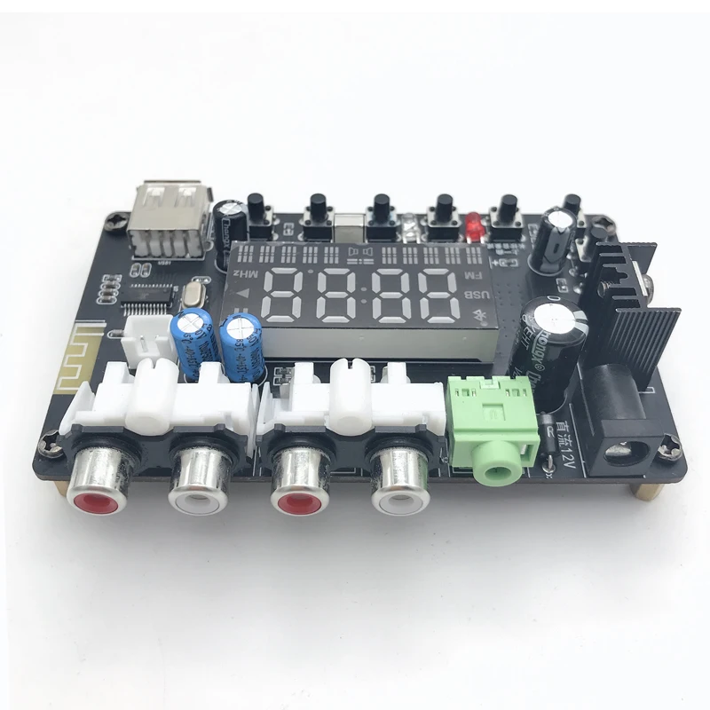 Placa decodificadora mp3 5,0, amplificador bluetooth AMP, 12V, sin pérdidas, música, disco U, decodificador, amplificador de auriculares con pantalla FM