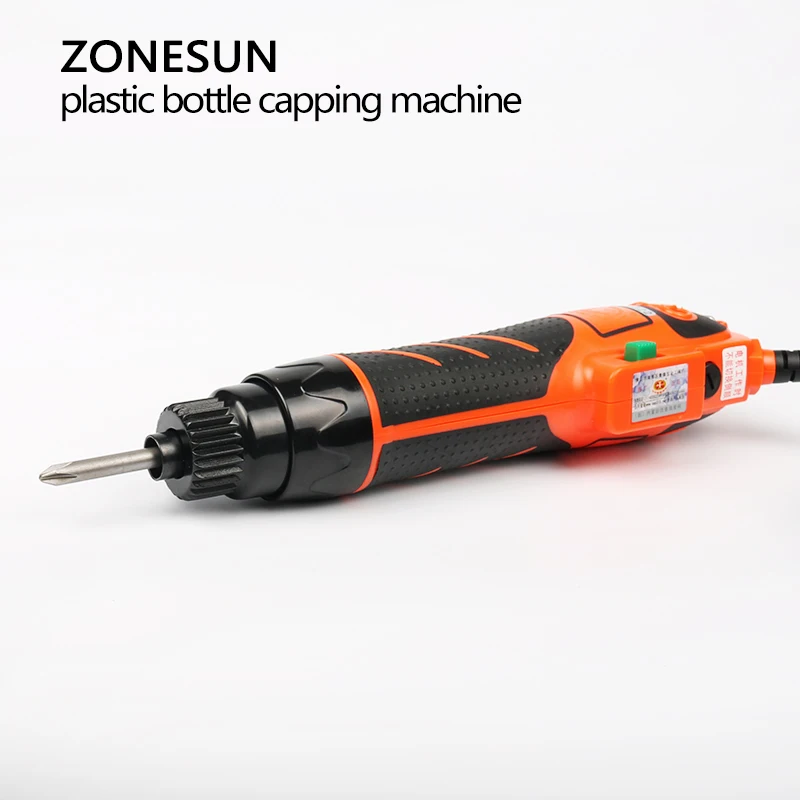 ZONESUN-Herramienta de tapado de botellas de plástico, máquina de tapado manual con tapa de tornillo de 10-50mm, 64kg/fcm, 110/220V