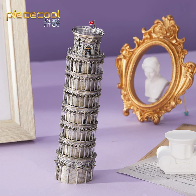 Piececool 3D Metal Puzzle Colorful TORRE DI PISA building Model kits DIY Laser Cut Assemble Jigsaw Toy GIFT For Audit kids